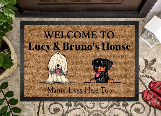 Dog Lovers - Welcome To Dog House - Personalized Doormat