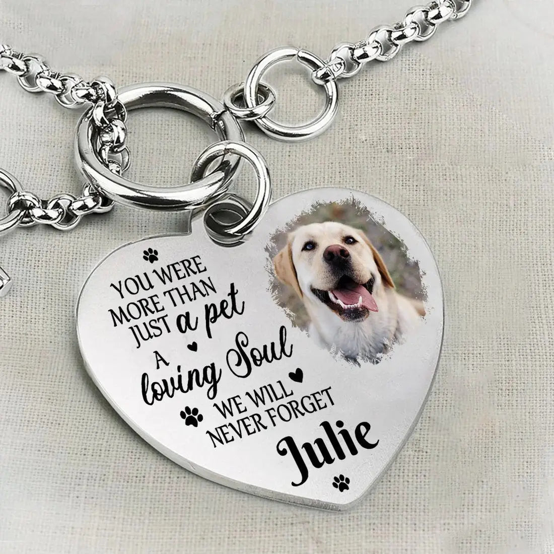 Dog Lovers - You Were More Than Just A Pet, A Loving Soul We Will Never Forget - Personalized Heart Bracelet(BU) Bracelets The Next Custom Gift