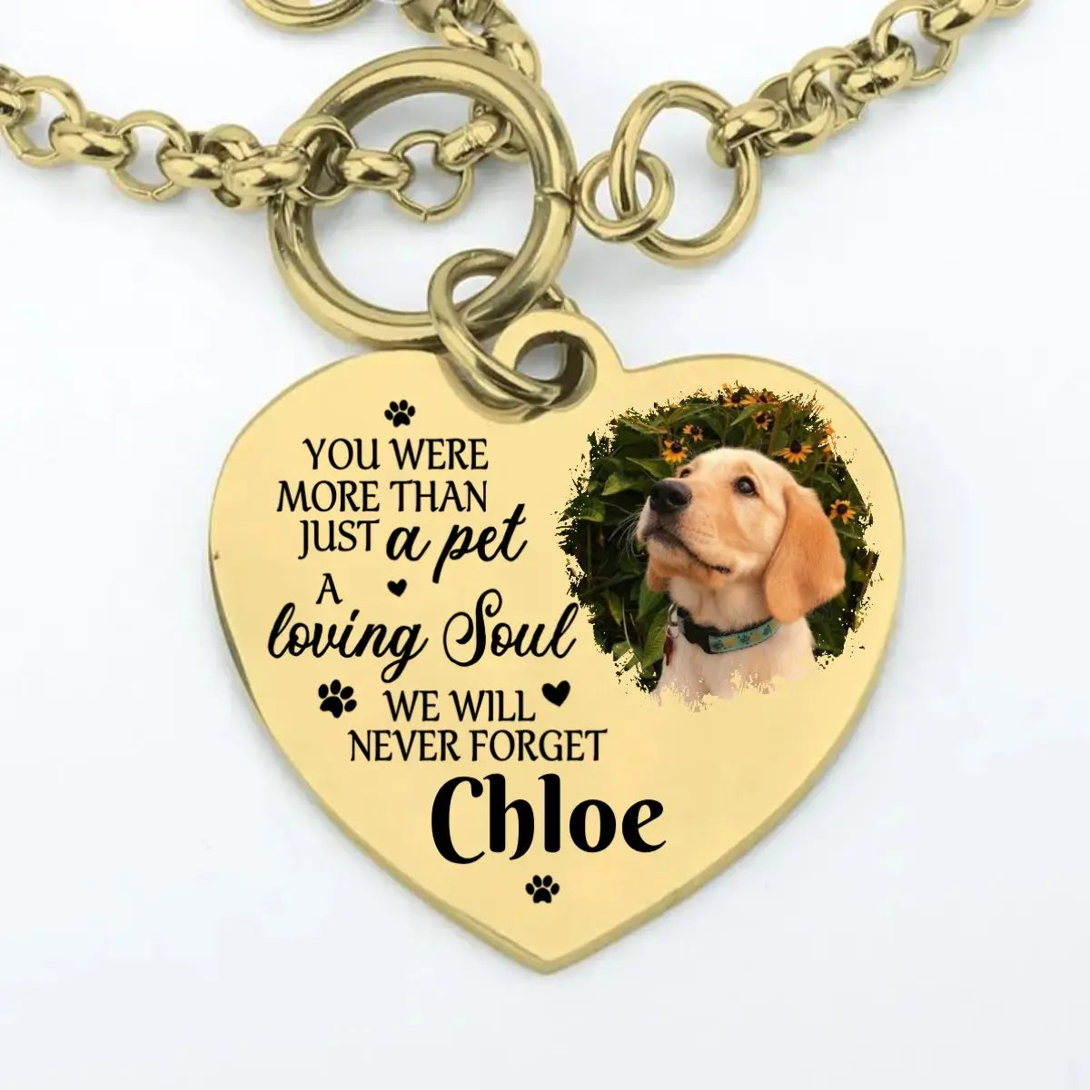 Dog Lovers - You Were More Than Just A Pet, A Loving Soul We Will Never Forget - Personalized Heart Bracelet(BU) Bracelets The Next Custom Gift