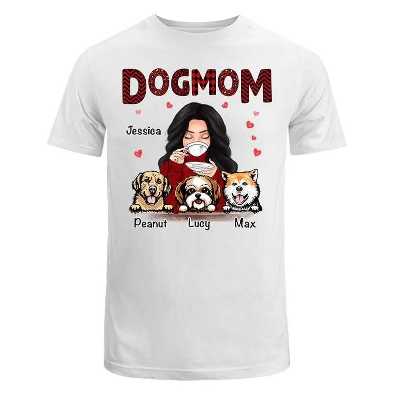 Dog Mom Red Patterned Personalized Shirt Shirts & Tops The Next Custom Gift