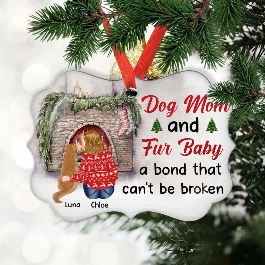 Dog Mom & Fur Baby - Personalized Custom Acrylic Ornament Ornament The Next Custom Gift