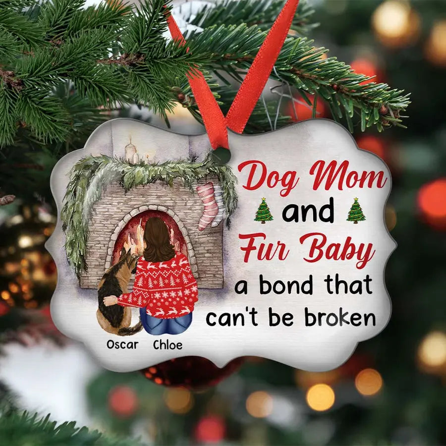 Dog Mom & Fur Baby - Personalized Custom Acrylic Ornament Ornament The Next Custom Gift