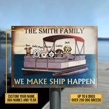 Dog Puppy Pontoon Boat Pet Lake House We Make Ship Custom Classic Metal Signs