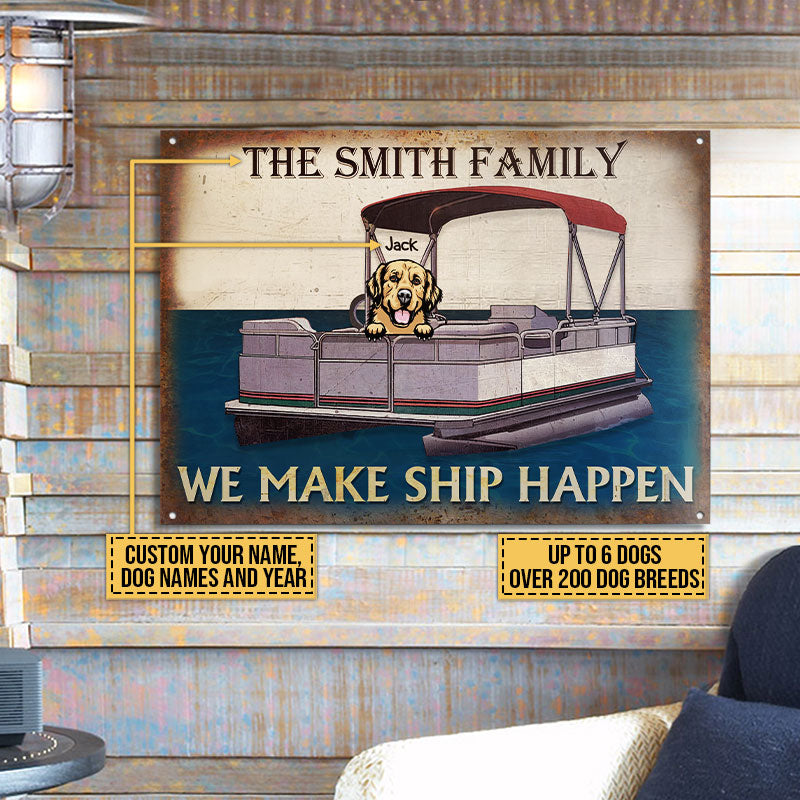 Dog Puppy Pontoon Boat Pet Lake House We Make Ship Custom Classic Metal Signs