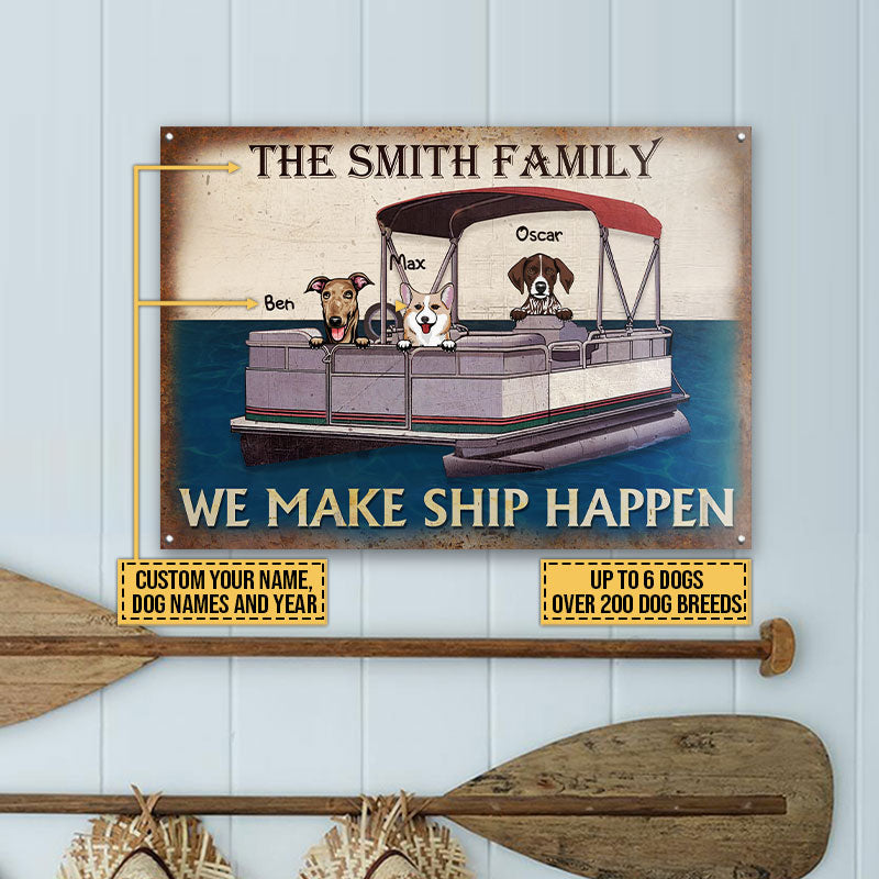 Dog Puppy Pontoon Boat Pet Lake House We Make Ship Custom Classic Metal Signs