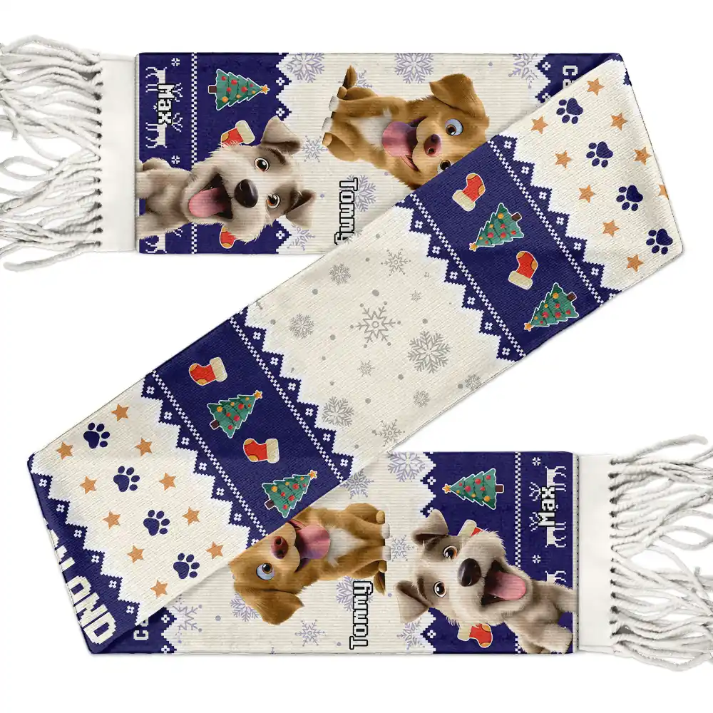 Dog Lover A Bond That Can't Be Broken 3D Effect - Personalized Wool Scarf With Tassel