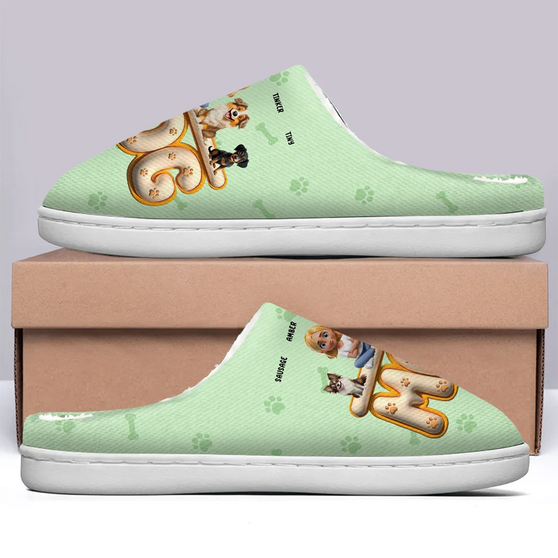 Dog Mom 3D Effect - Personalized Fluffy Slippers