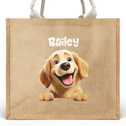 Dog Mom Cat Mom - Personalized Jute Beach Bag