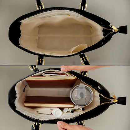 Birth Month Flower Blooming - Personalized Leather Tote Bag