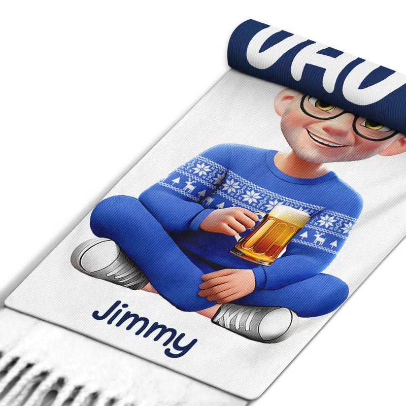 Dog Mom Dog Dad Christmas - Personalized Wool Scarf With Tassel