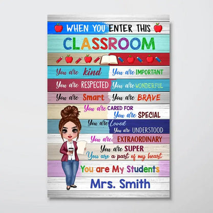 Doll Teacher Colorful Classroom Welcome Personalized Vertical Poster Poster The Next Custom Gift