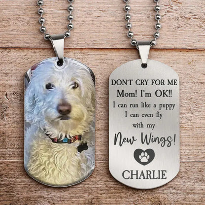 Don't Cry For Me - Personalized Photo Dog Tag Necklace Keychain The Next Custom Gift