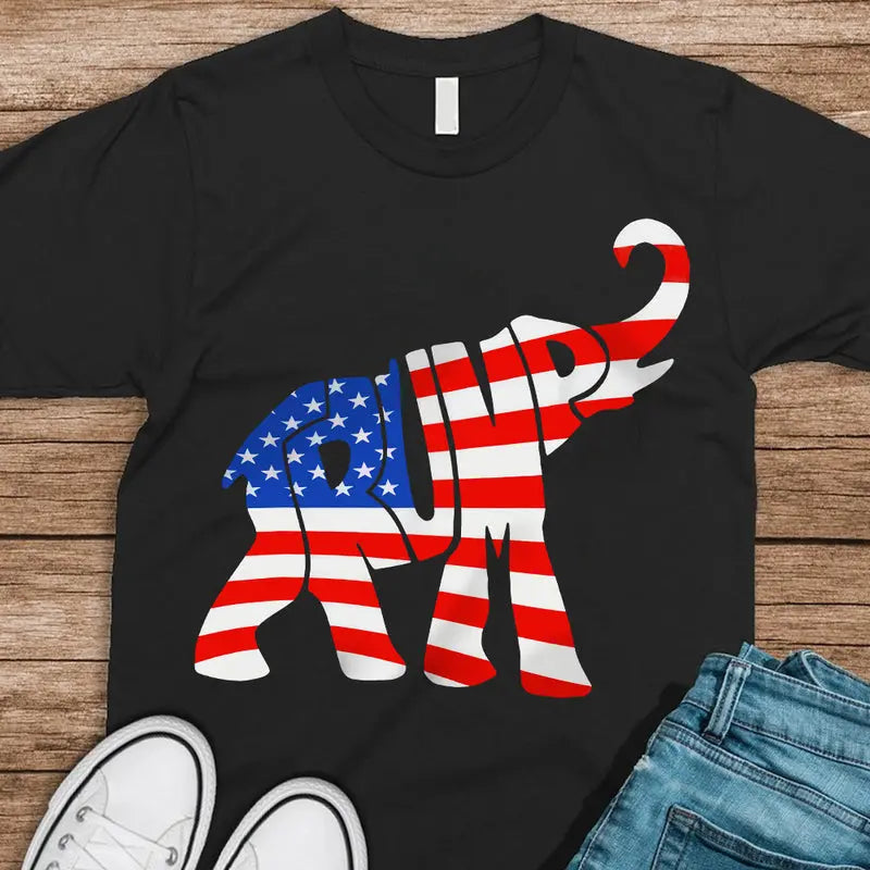 Donald Trump Republican Elephant American Flag Shirt DM01 62943 Shirts & Tops The Next Custom Gift