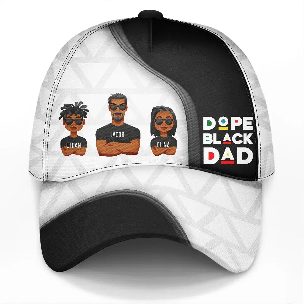 Dope Black Dad White Dad - Personalized Classic Cap Hat The Next Custom Gift