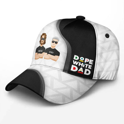 Dope Black Dad White Dad - Personalized Classic Cap Hat The Next Custom Gift