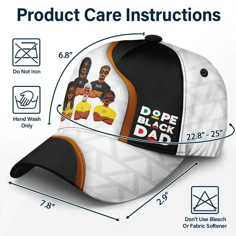 Dope Black Dad White Dad - Personalized Classic Cap Hat The Next Custom Gift