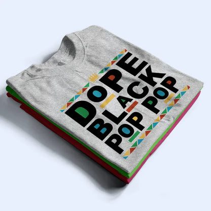 Dope Black Dad With Names On Sleeves - Personalized T Shirt