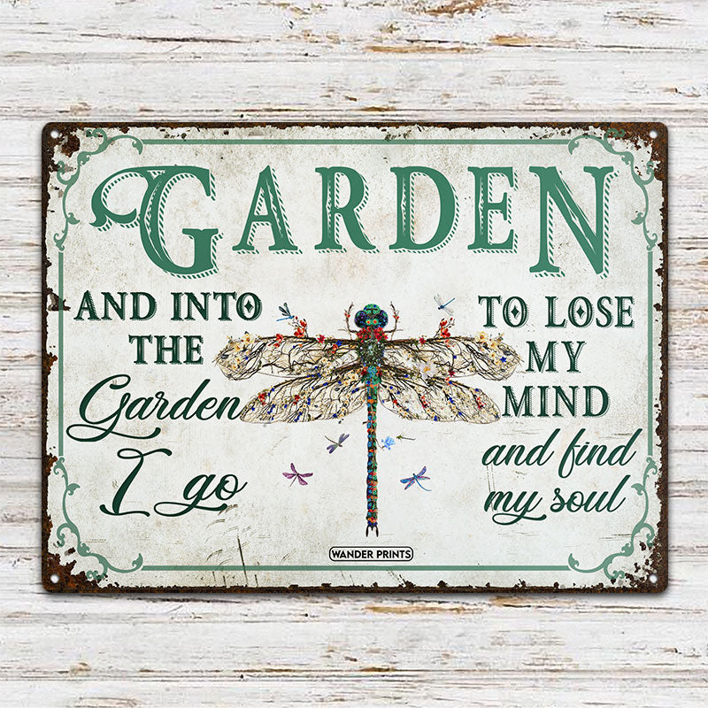 Wander Prints Gardener Gift, Birthday Gifts For Mom, Mom, Grandma, Grandpa Who Love Garden - Dragonfly Garden Sign Unique House Warming Gift For Gardening Lovers, Rustic Metal Sign, Garden Stake, Yard Patio Outdoor Decor