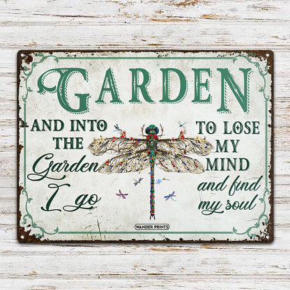Wander Prints Gardener Gift, Birthday Gifts For Mom, Mom, Grandma, Grandpa Who Love Garden - Dragonfly Garden Sign Unique House Warming Gift For Gardening Lovers, Rustic Metal Sign, Garden Stake, Yard Patio Outdoor Decor