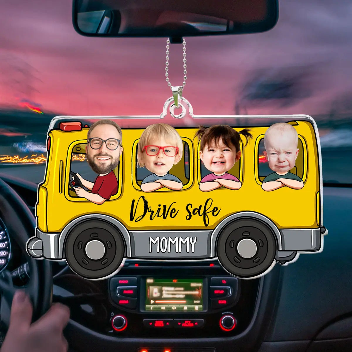 Drive Safe Mommy - Personalized Car Photo Ornament Car Ornament The Next Custom Gift