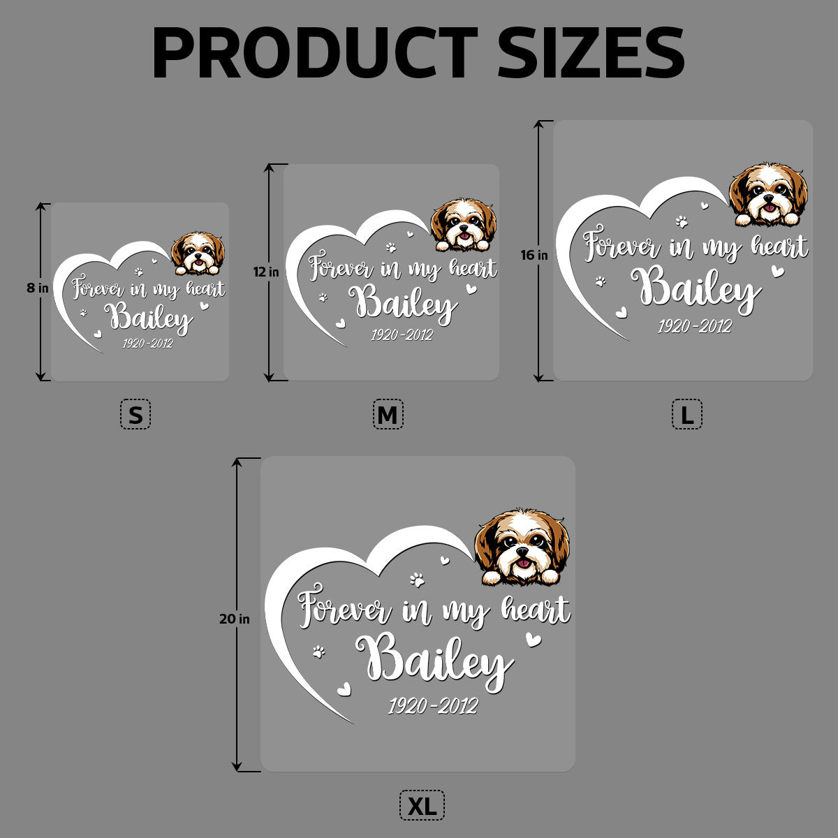 Forever In My Heart Memorial Dog Decor On Car Fridge Window Personalized Decal