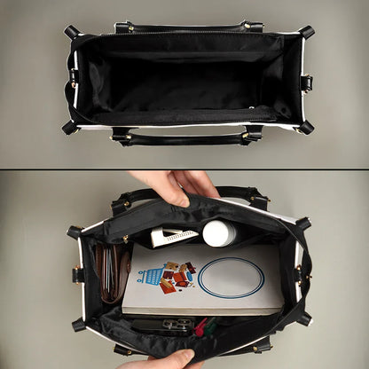 Grandma Mom Aesthetic Pattern - Personalized Leather Bag