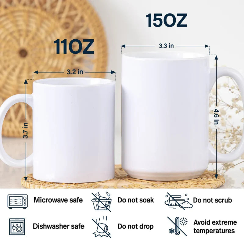 Besties Friendship Thank You For Being In Mine - Personalized White Edge-to-Edge Mug