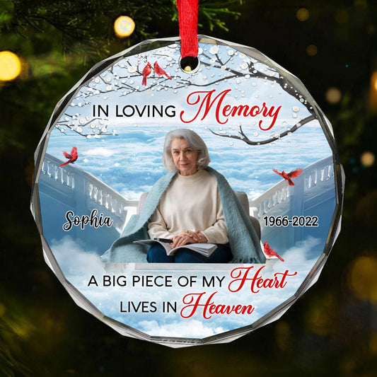 In Loving Memory Memorial Keepsake Blossom Tree Heaven Personalized Glass Ornament