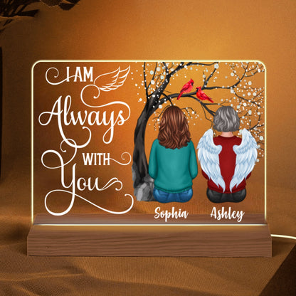 Always With You Personalized Memorial Remembrance Gift Personalized Custom Shape Acrylic Plaque LED Night Light