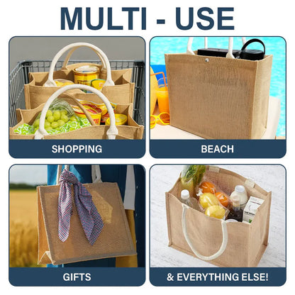 Dog Mom Cat Mom - Personalized Jute Beach Bag