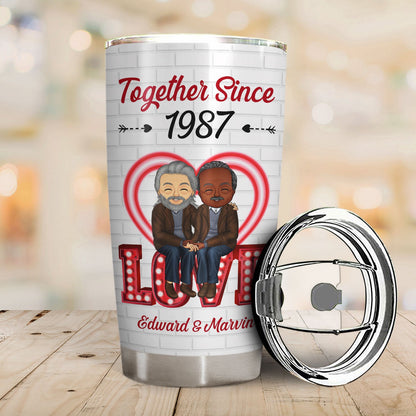 The Day I Met You - Anniversary, Birthday Gift For Spouse, Lover, Husband, Wife, Boyfriend, Girlfriend, Couple - Personalized Custom Tumbler