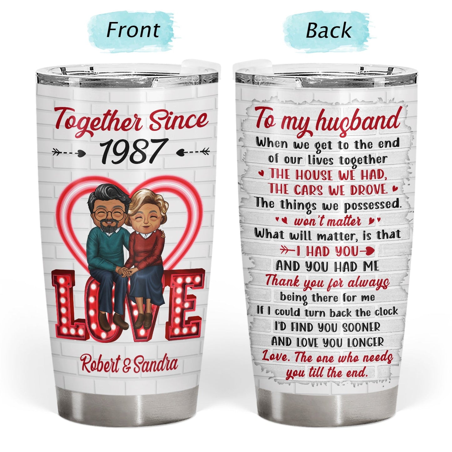 Family Couple Together Since - Gift For Couples - Personalized Custom Tumbler