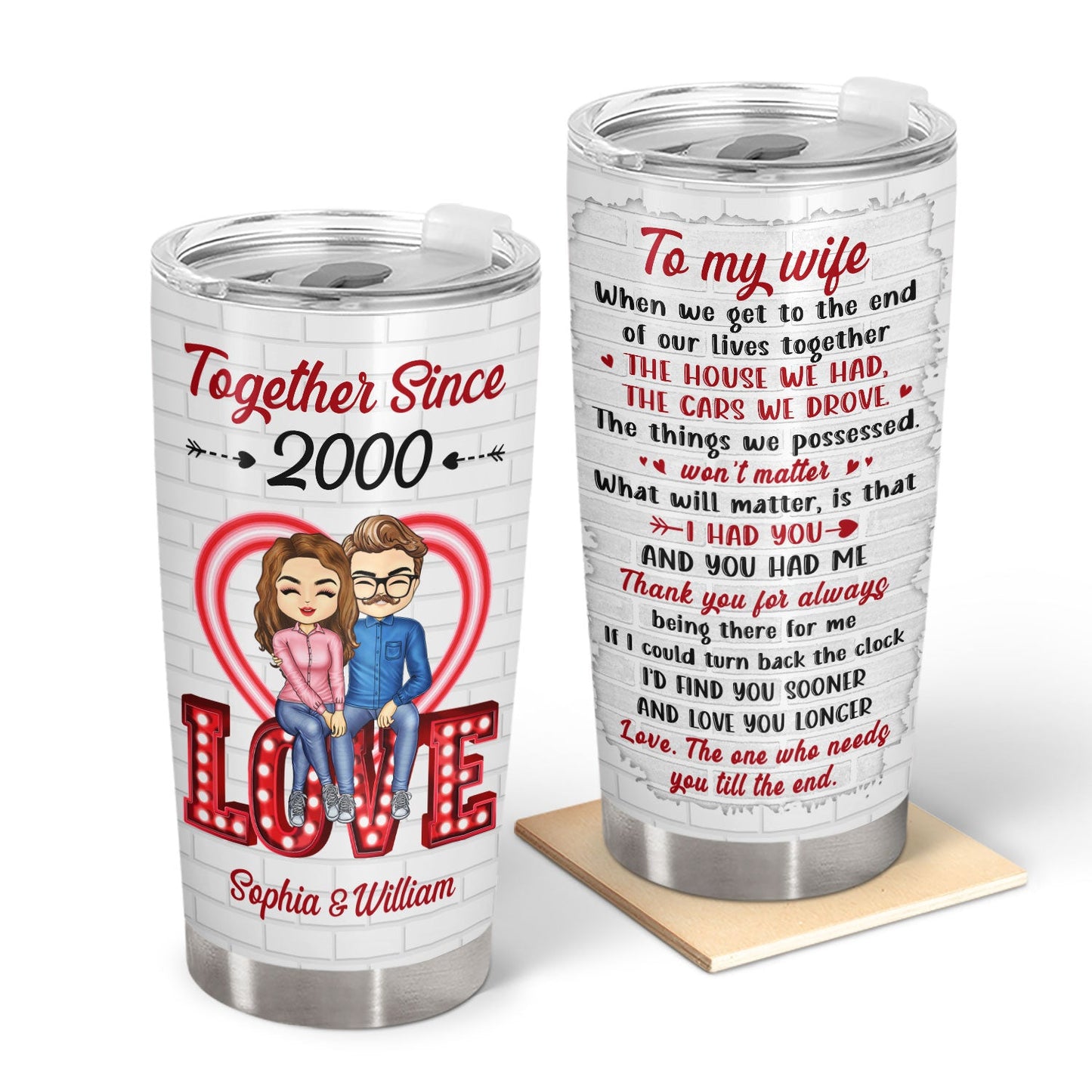 Family Couple Together Since - Gift For Couples - Personalized Custom Tumbler