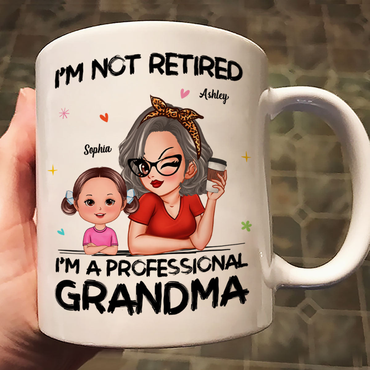 I'm Not Retired I'm A Professional Grandma Personalized Mug, Retirement Gift For Grandma