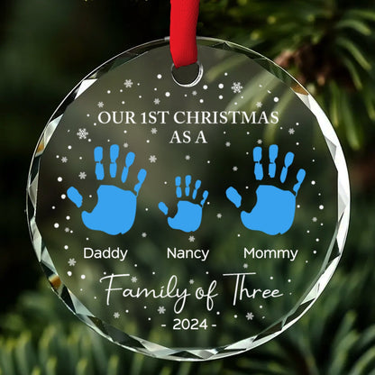 As A Family Of Four - Personalized Custom Glass Ornament