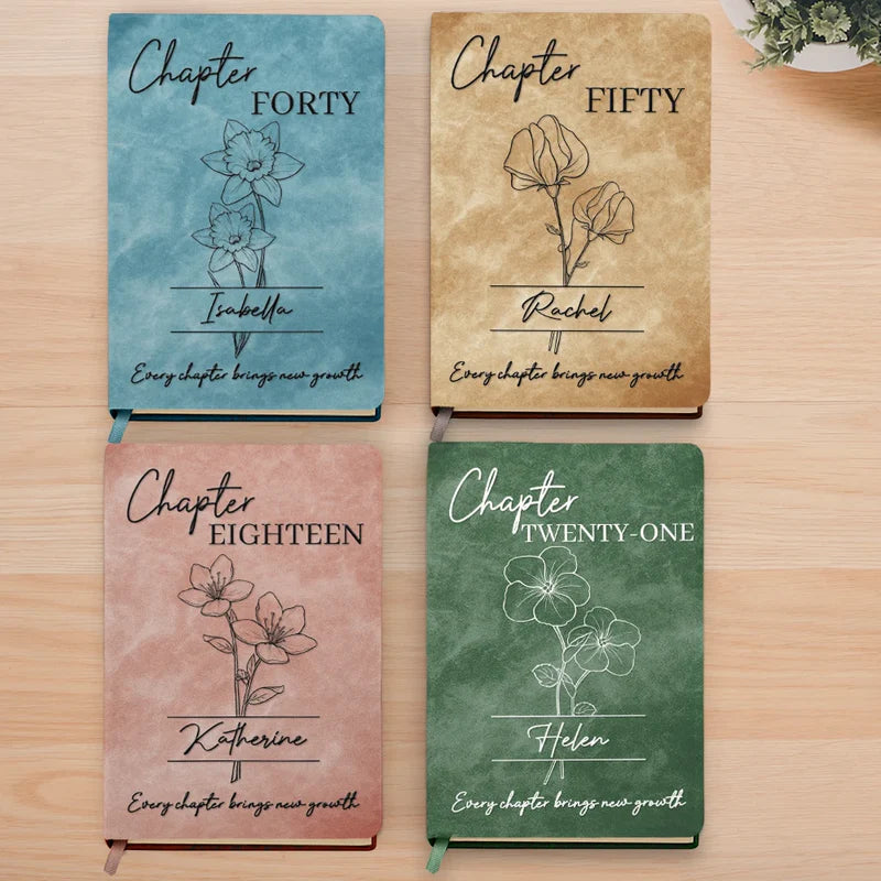Every Chapter Brings New Growth Birthday Gifts - Personalized Leather Journal