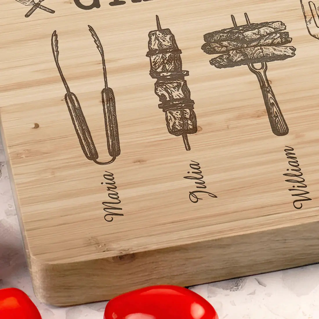 Everything Tastes Better On Grandpa's Grill - Personalized Cutting Board  The Next Custom Gift