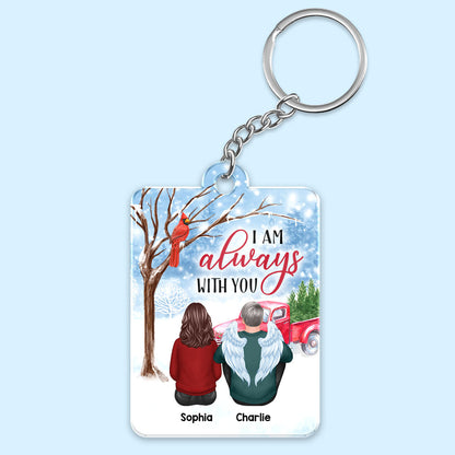 Always With You Snow Memorial Personalized Acrylic Keychain