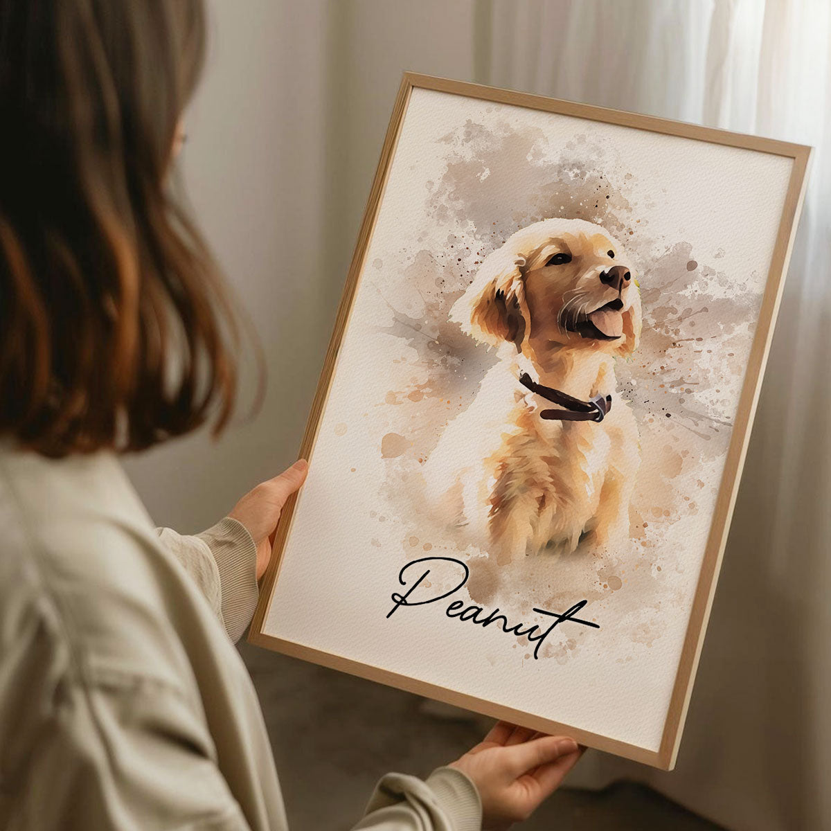 Personalized Watercolor Pet Poster From Photo, Gift For Pet Owners, New Pet Gift, Pet Memorial Gift