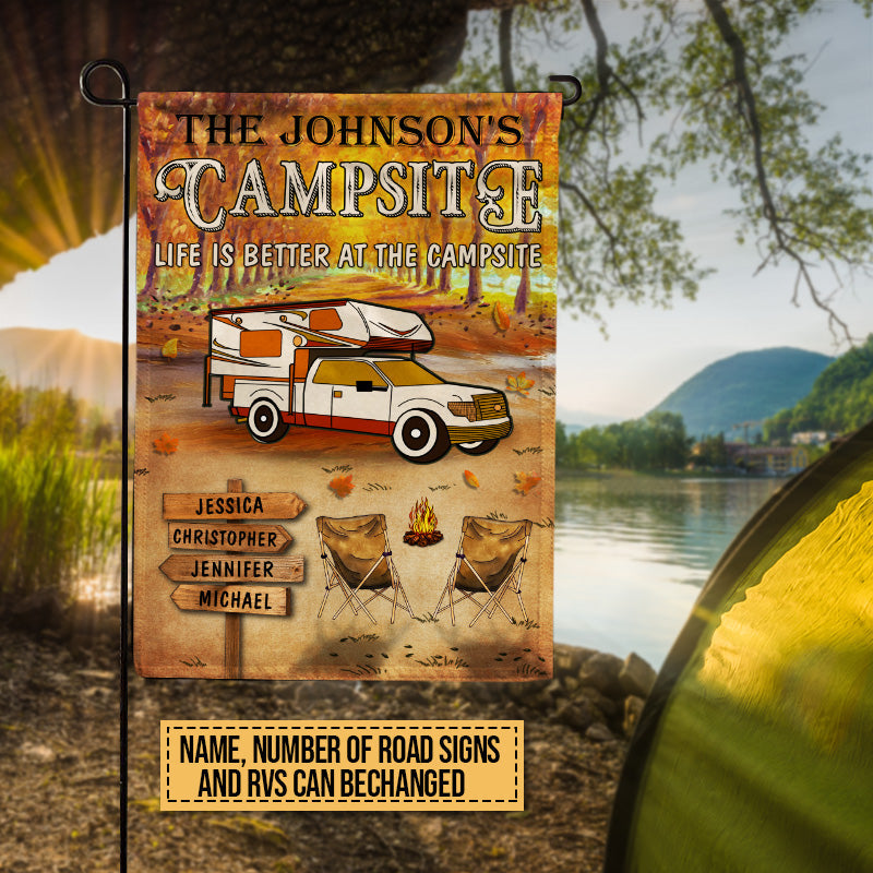 Fall Camping Life Is Better At The Campsite Custom Flag, Fall Campsite, Camping Outdoor Decoration, Autumn Camping Outdoor Gift