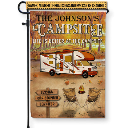 Fall Camping Life Is Better At The Campsite Custom Flag, Fall Campsite, Camping Outdoor Decoration, Autumn Camping Outdoor Gift