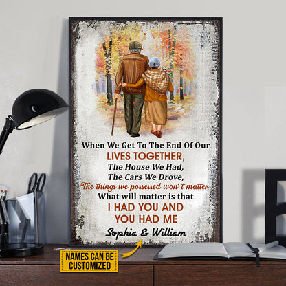 Family Old Couple When We Get Vertical Custom Poster, Personalized Fall Couple Wall Art, Couple Gift