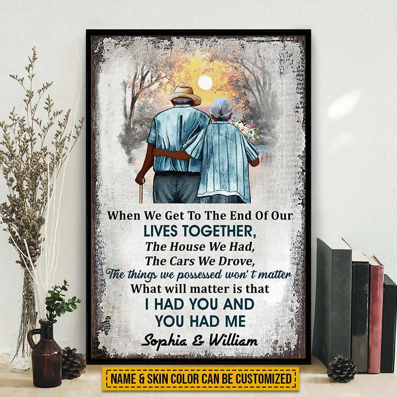 Family Old Couple Husband Wife When We Get Skin Vertical Custom Poster, Anniversary Gift, Memorial Gift, Sympathy, Wall Pictures, Wall Art, Wall Decor