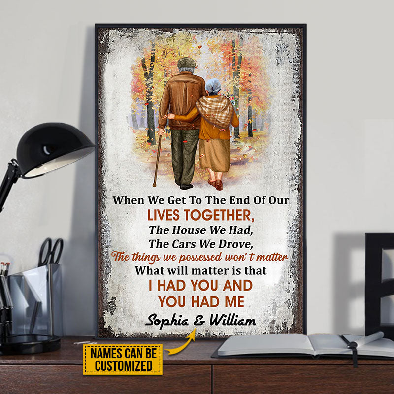 Family Old Couple When We Get Vertical Custom Poster, Personalized Fall Couple Wall Art, Couple Gift