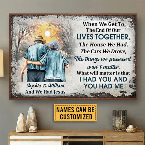 Family Old Couple Jesus When We Get Custom Poster, Couple Gift, Anniversary Gift, Memorial Gift, Wall Art, Grandparents Day Gifts