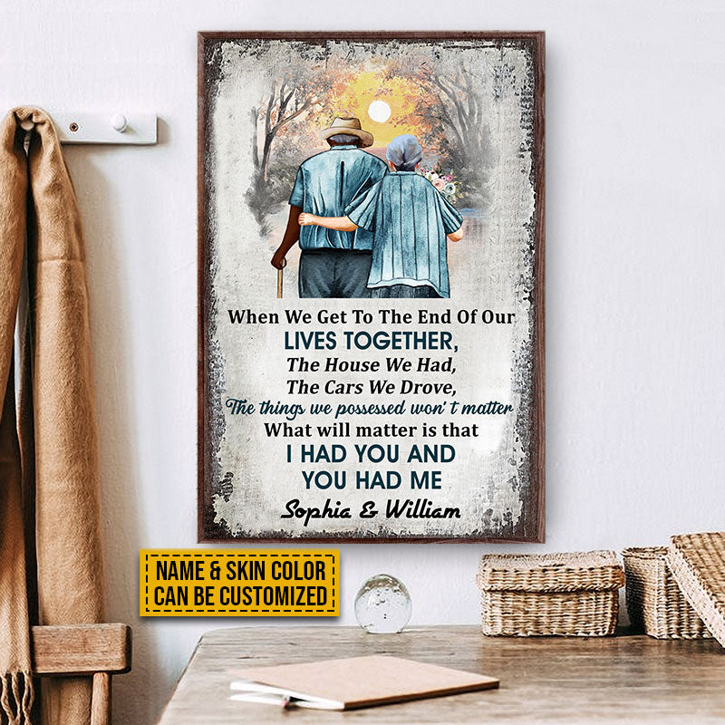 Family Old Couple Husband Wife When We Get Skin Vertical Custom Poster, Anniversary Gift, Memorial Gift, Sympathy, Wall Pictures, Wall Art, Wall Decor