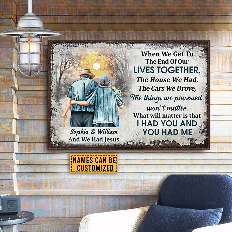 Family Old Couple Jesus When We Get Custom Poster, Couple Gift, Anniversary Gift, Memorial Gift, Wall Art, Grandparents Day Gifts