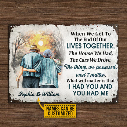 Family Old Couple When We Get Custom Classic Metal Signs, Husband, Wife, Yard Sign, Anniversary Gift, Memorial Gift, Sympathy, Wall Art, Wall Decor, Grandparents Day Gifts