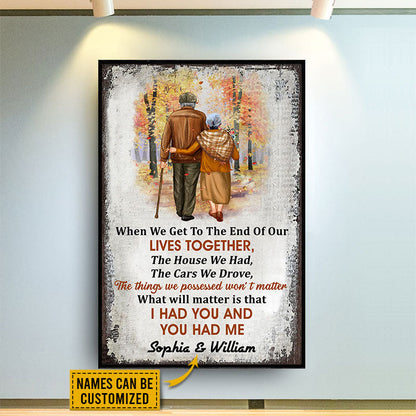 Family Old Couple When We Get Vertical Custom Poster, Personalized Fall Couple Wall Art, Couple Gift