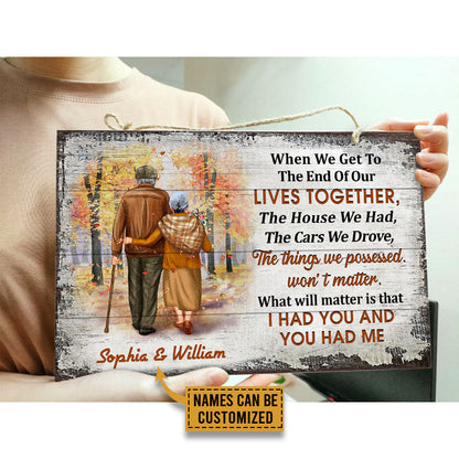 Family Old Couple When We Get Custom Wood Rectangle Sign, Personalized Fall Couple Sign, Couple Gift